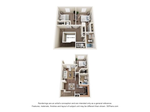 Floor plan for 3 beds, 2 baths, 1431 sqft